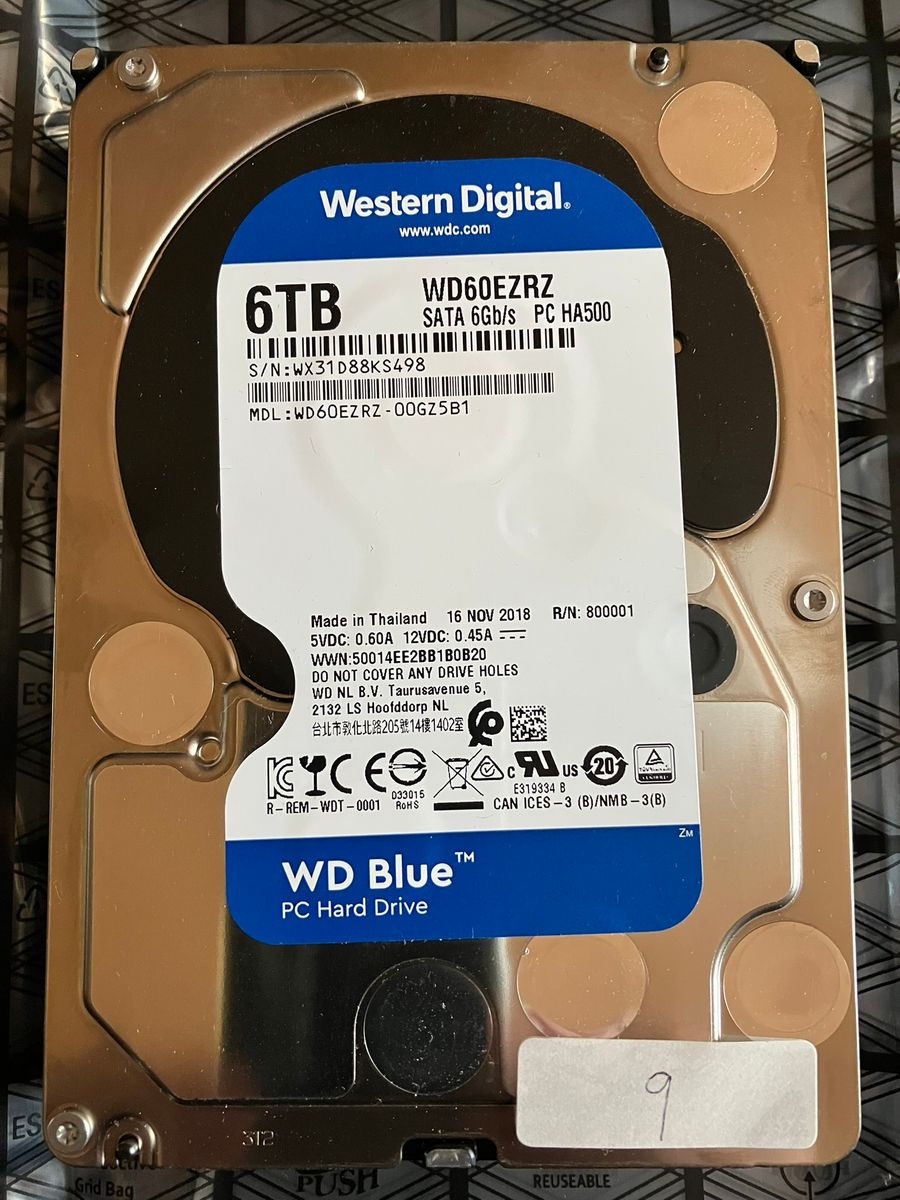 使用時間0時間 Western Digital WD60EZAX 6TB 電源投入回数3回｜Yahoo
