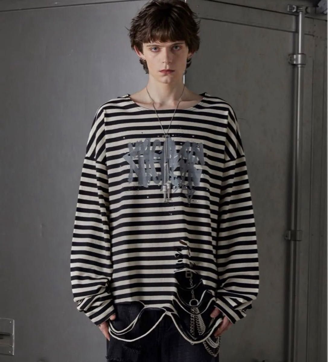 GRANCY】ラインストーンデザイン グラフィックダメージ ロンT｜Yahoo