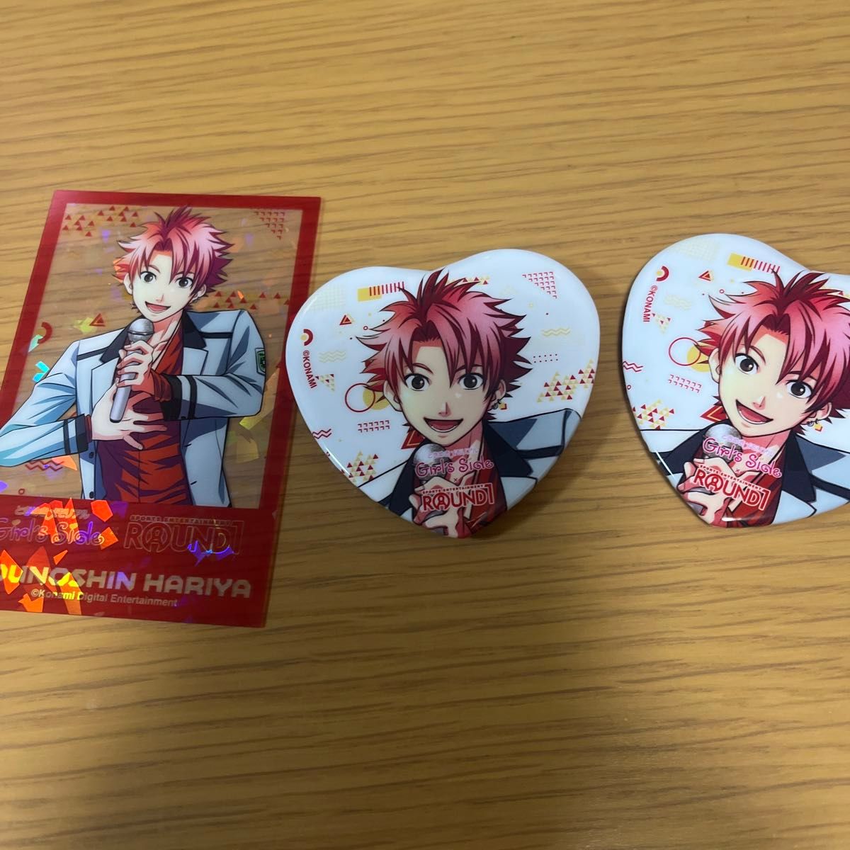 新品・ときメモgs ラウンドワンコラボ ハート缶バッジ ホログラム