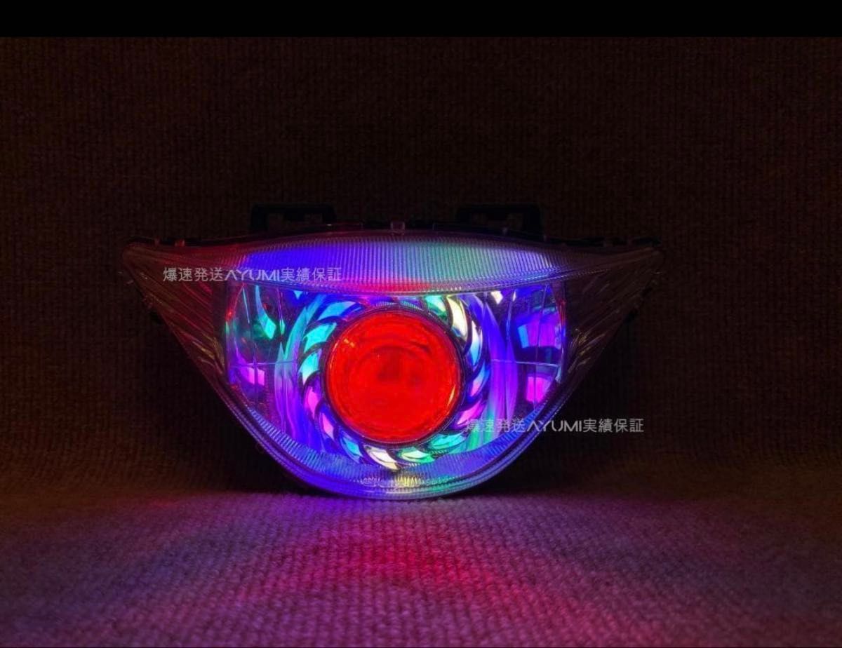 アドレスv125G 紫赤イカリングヘッドライト アドレスv125 v125s 高発光