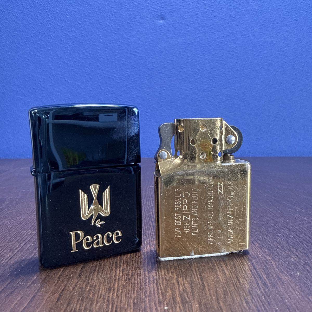 Yahoo!オークション -「ブルーチタン zippo peace」の落札相場・落札価格