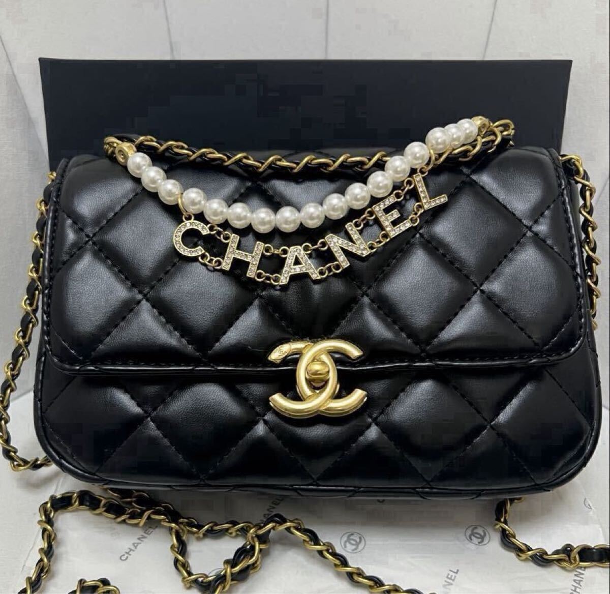 未使用 CHANEL ノベルティ ショルダーバッグ チェーンウォレット