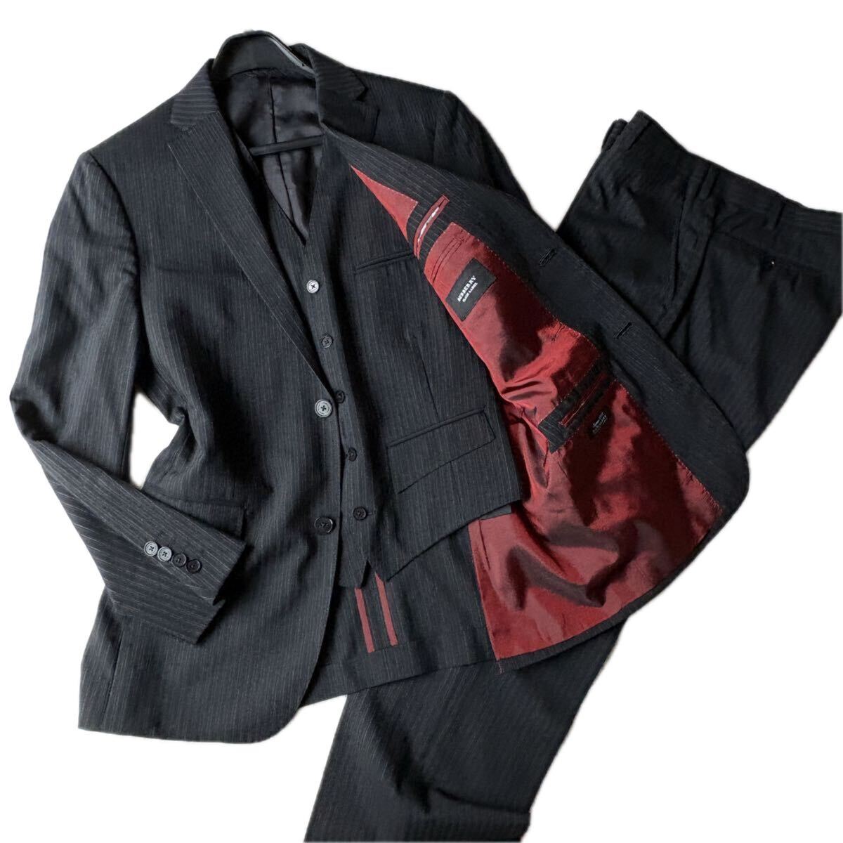 Yahoo!オークション -「バーバリーブラックレーベルスリーピーススーツ