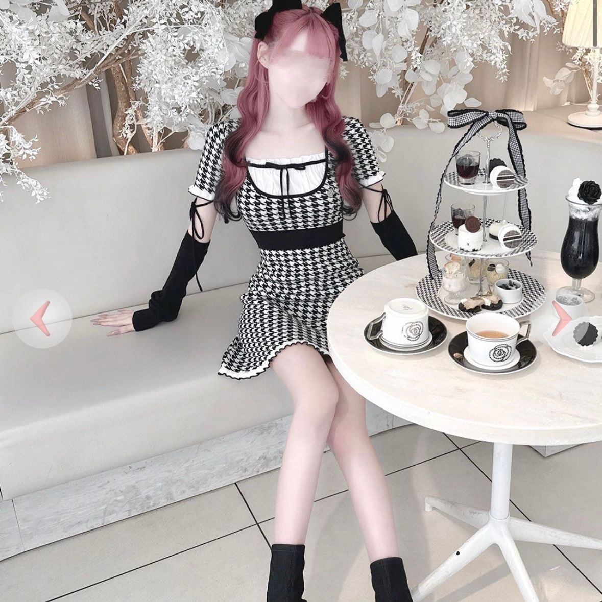 honey mew チェックレイヤードアンサンブルワンピース ハニーミュウ