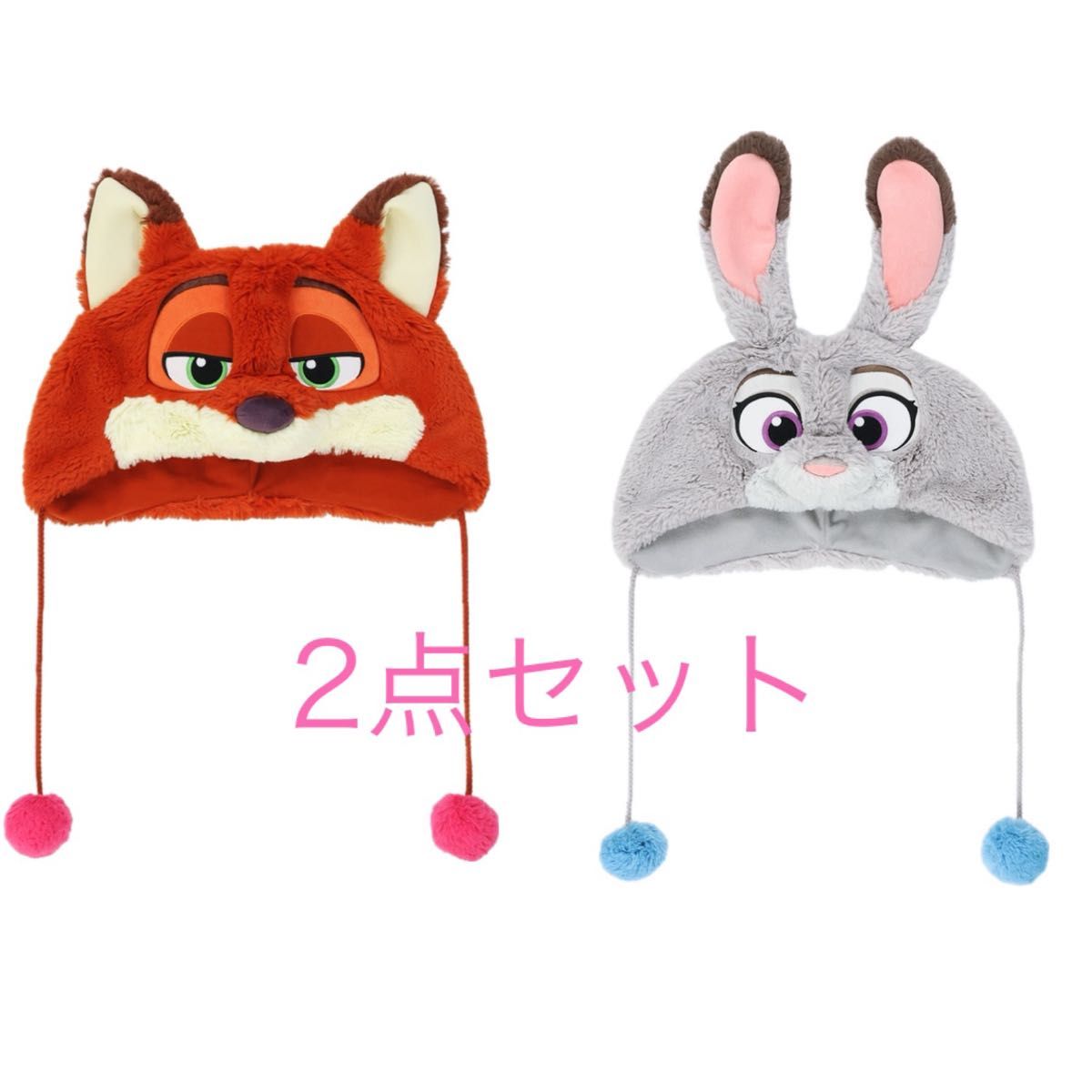 香港ディズニー ニック ジュディ ファンキャップ 帽子 2点セット 未