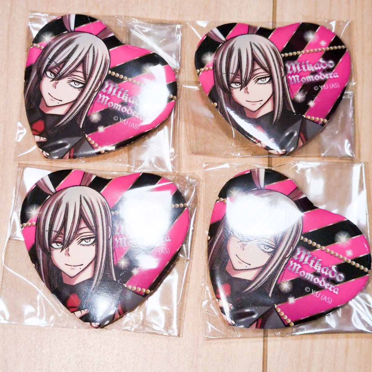 桃源暗鬼 漫画展 桃寺神門 ハート缶バッジ(バニー) 6点セット｜Yahoo