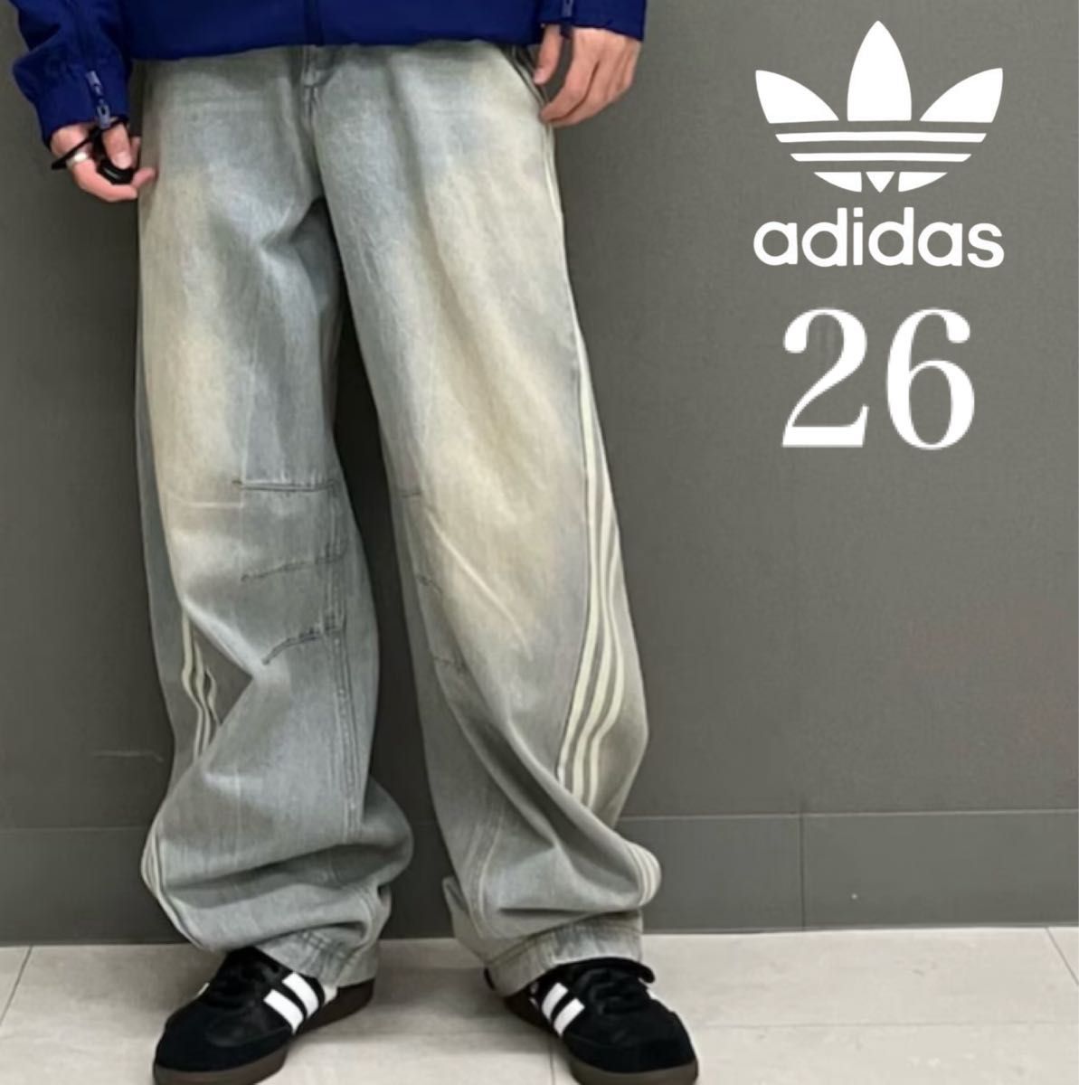 新品3XL】アディダス アディカラールーズトラックパンツデニムadidas