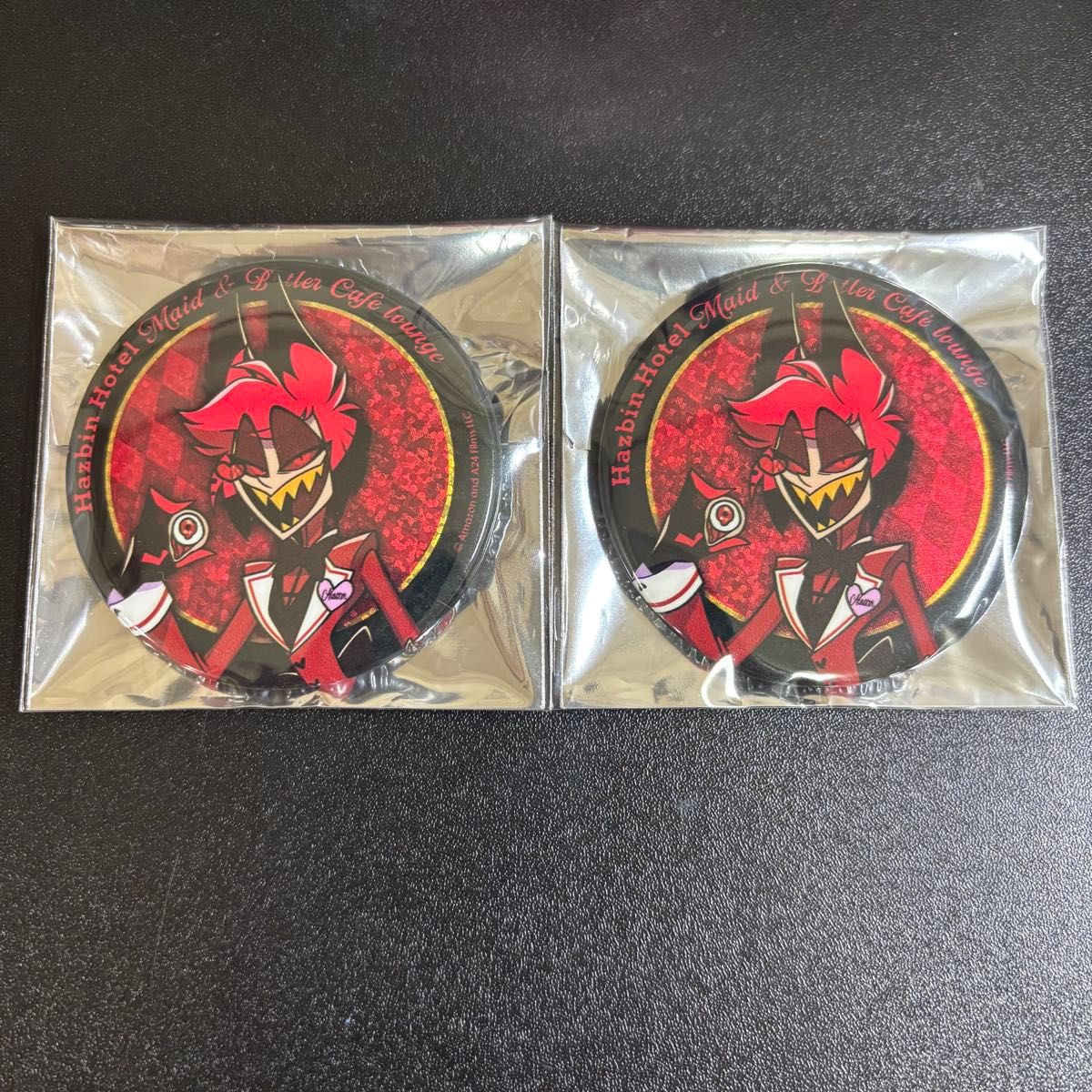 ハズビンホテルへようこそ スクエア缶バッジ アラスター 2種セット