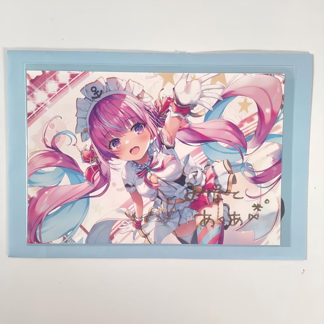 湊あくあ 直筆サイン入りポストカード ホロライブ hololive｜Yahoo