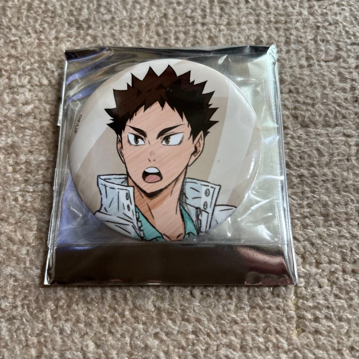 ハイキュー 岩泉一 歓喜の鼓動 スクエア型缶バッジ GiGO 青葉城西