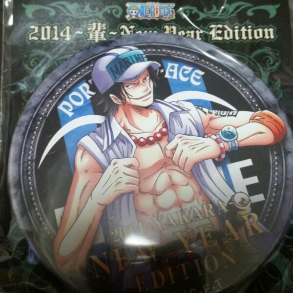 ワンピース 2014 輩缶バッジ 海賊袋 エース 未開封 訳ありONE PIECE 輩缶