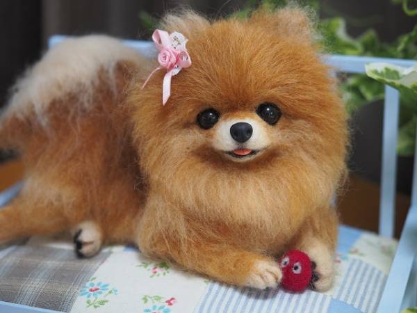 羊毛フェルト 犬 ポメラニアン ハンドメイドの入札履歴 - 入札者の順位