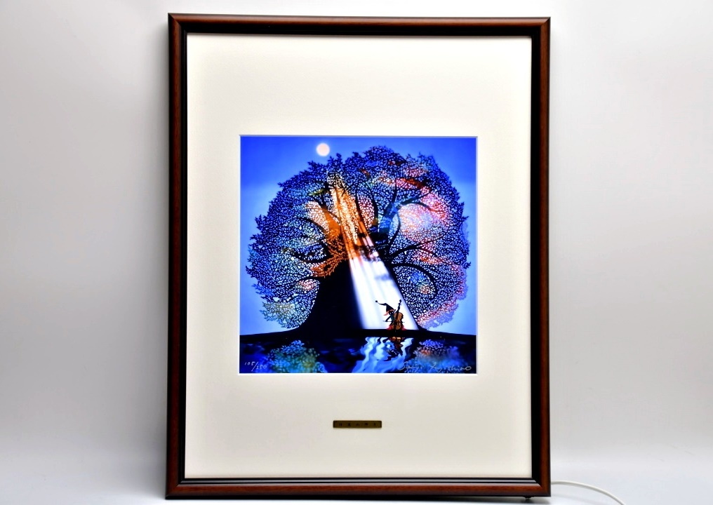 676 百貨店購入 藤城清治 ライトアップアート 「月光の響き」 105/250