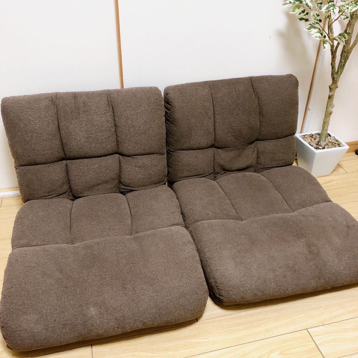 ニトリ（NITORI）つながるポケットコイル座椅子 クーンS ブラウン2個