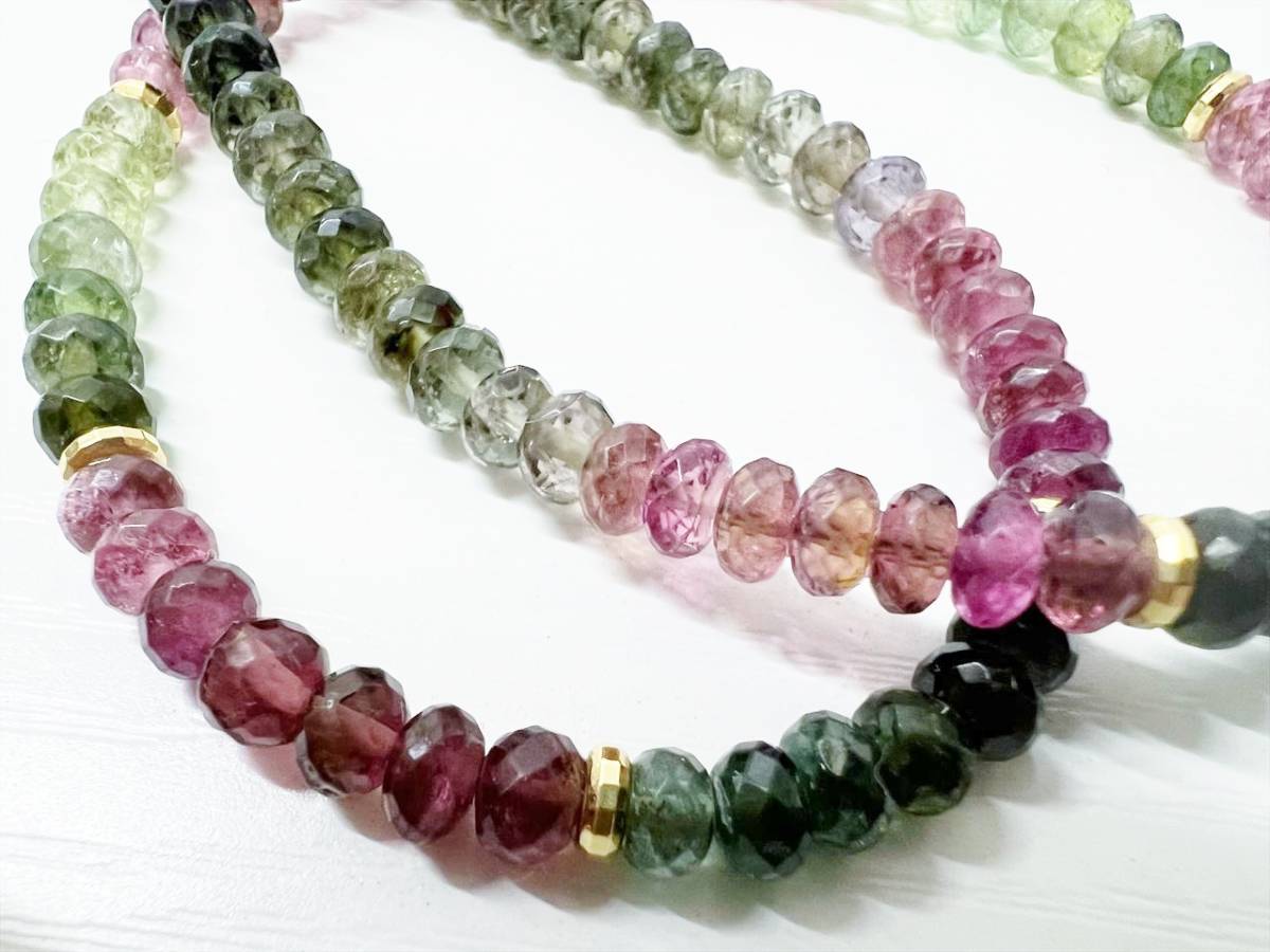 美品 Ambrose アンブローズ K18 750 トルマリン ネックレス マルチ