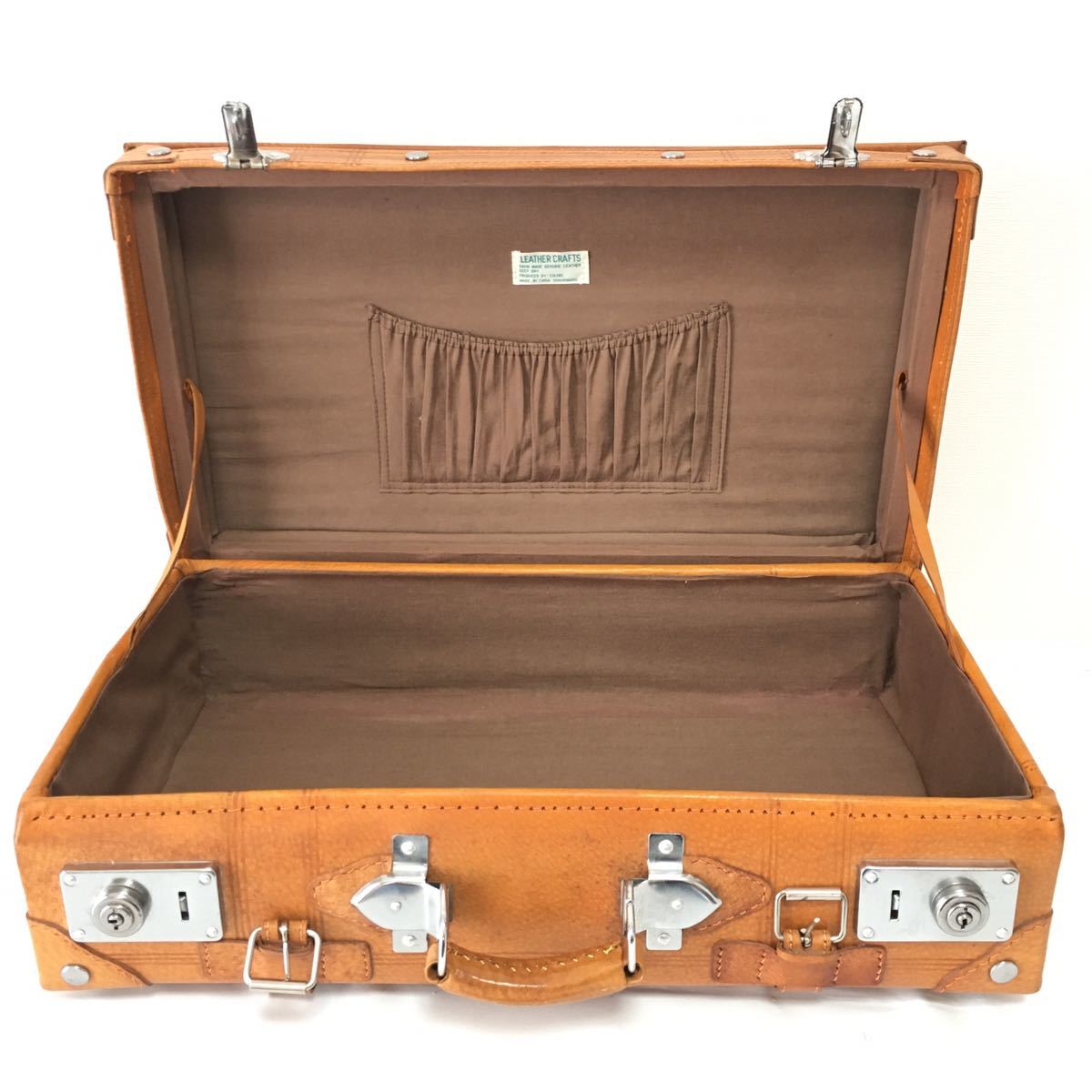 本革レザーアンティークトランク アタッシュケース旅行鞄レザー革