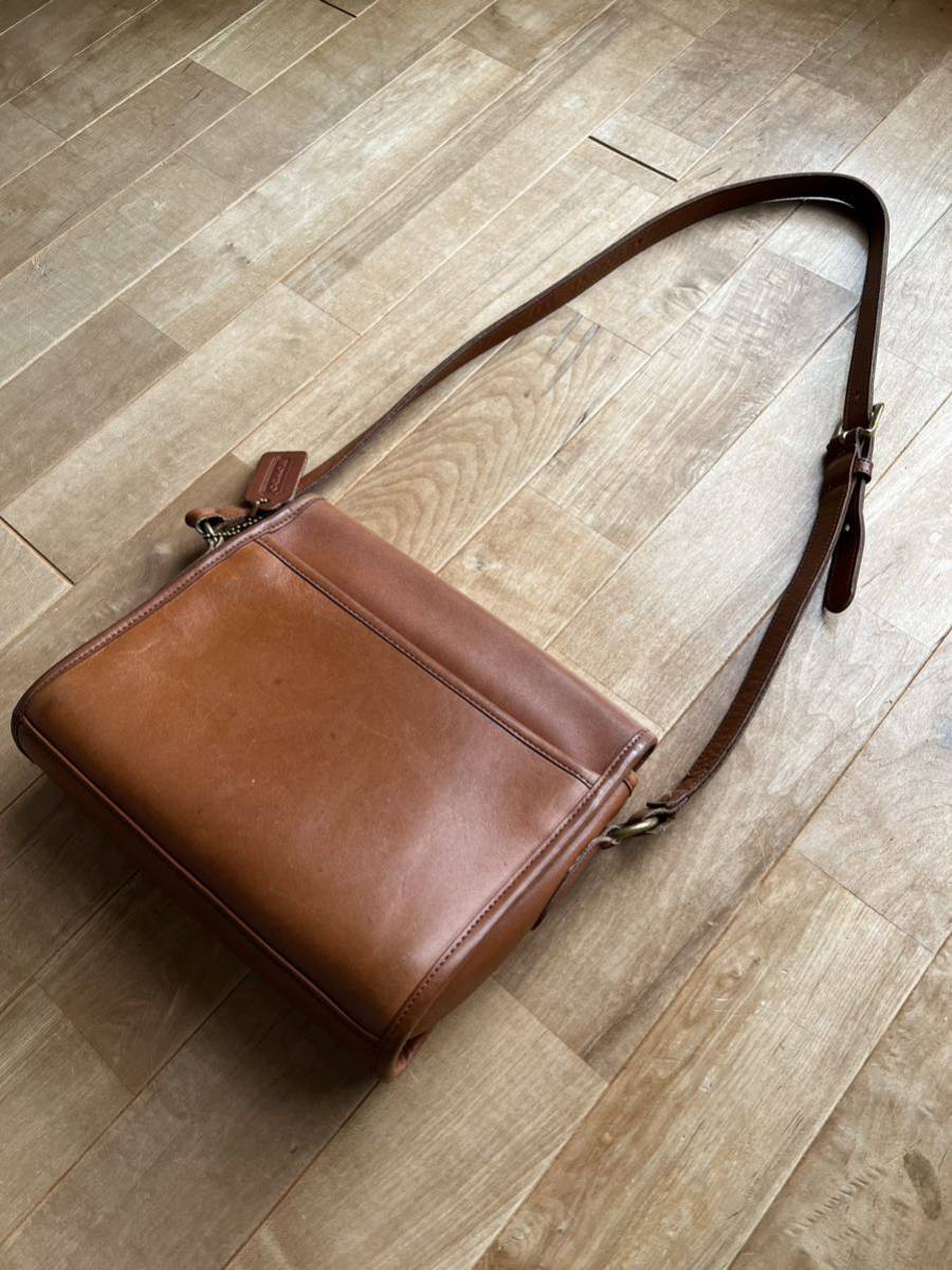 90年代 USA製 COACH オールドコーチ ショルダーバッグ ブラウン グラブ