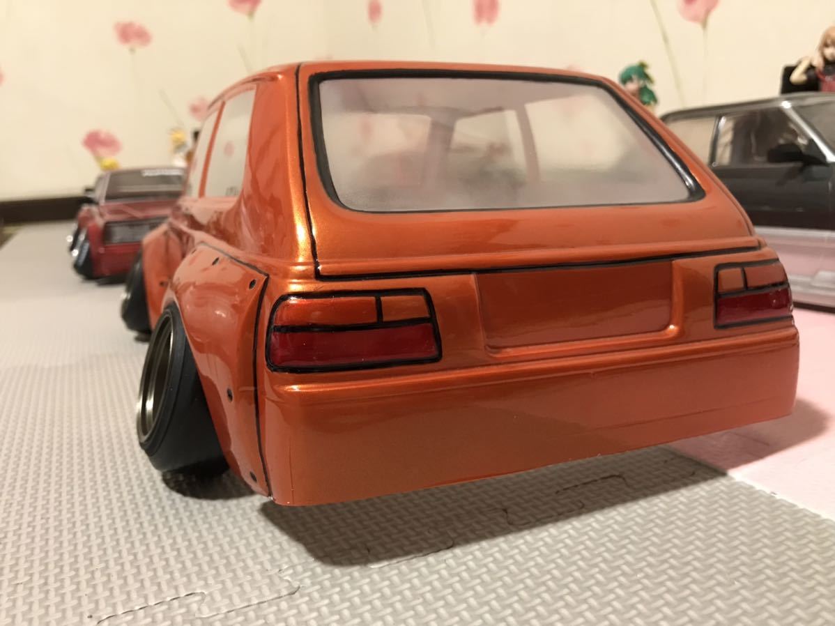 送料無料 1/10 トヨタ スターレット KP61 街道レーサー ラジコンボディ