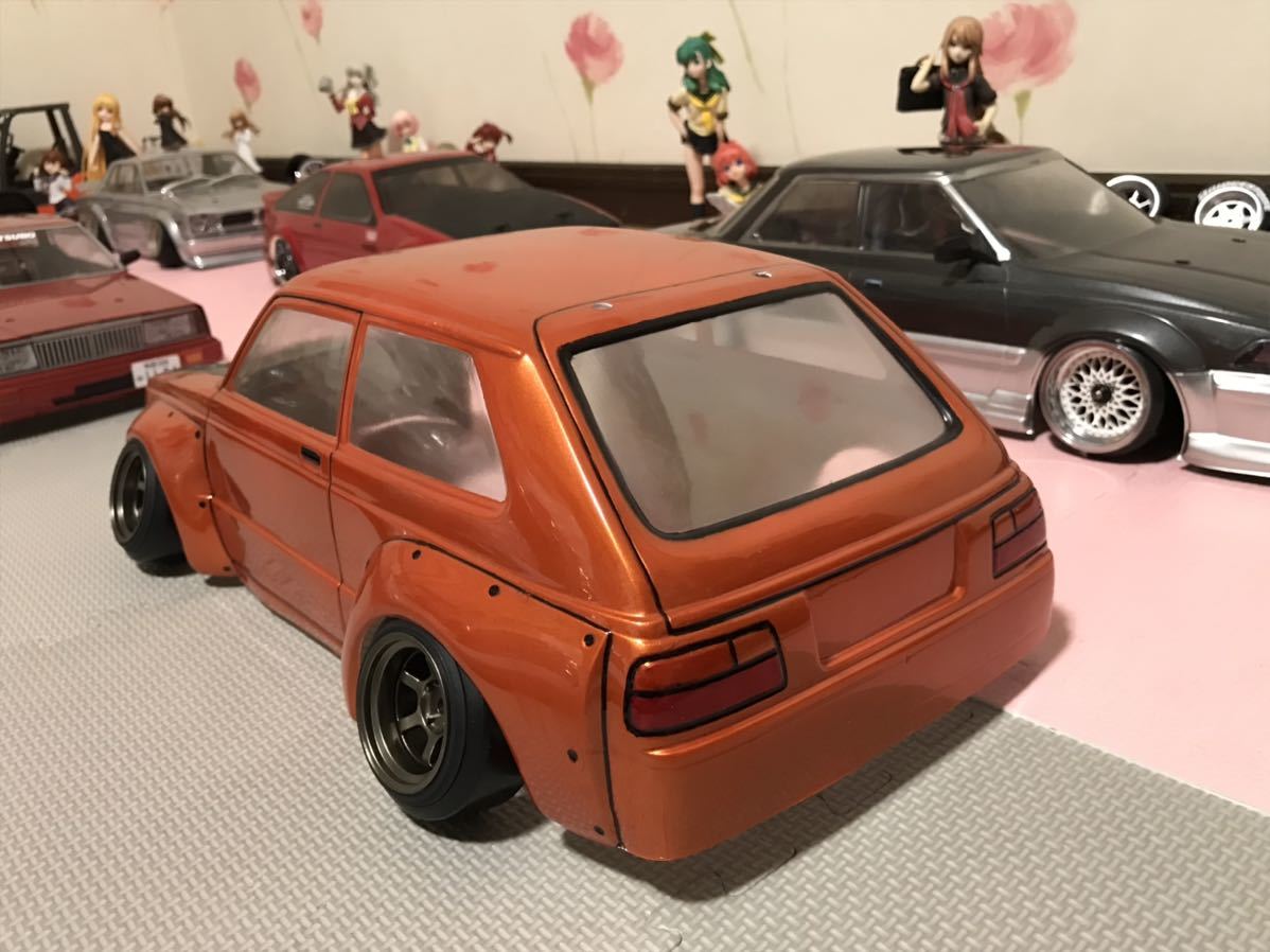 送料無料 1/10 トヨタ スターレット KP61 街道レーサー ラジコンボディ