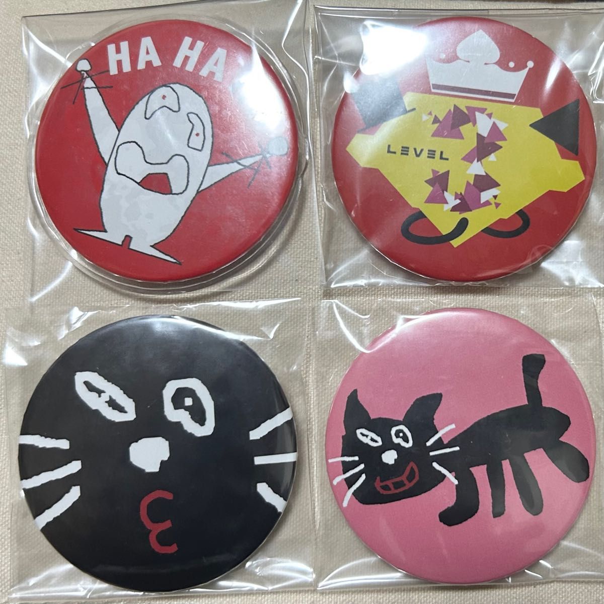 キヨ キヨ猫 缶バッジ アイコン ドアップ HAHAHA ロゴ LEVEL3 レベスリ