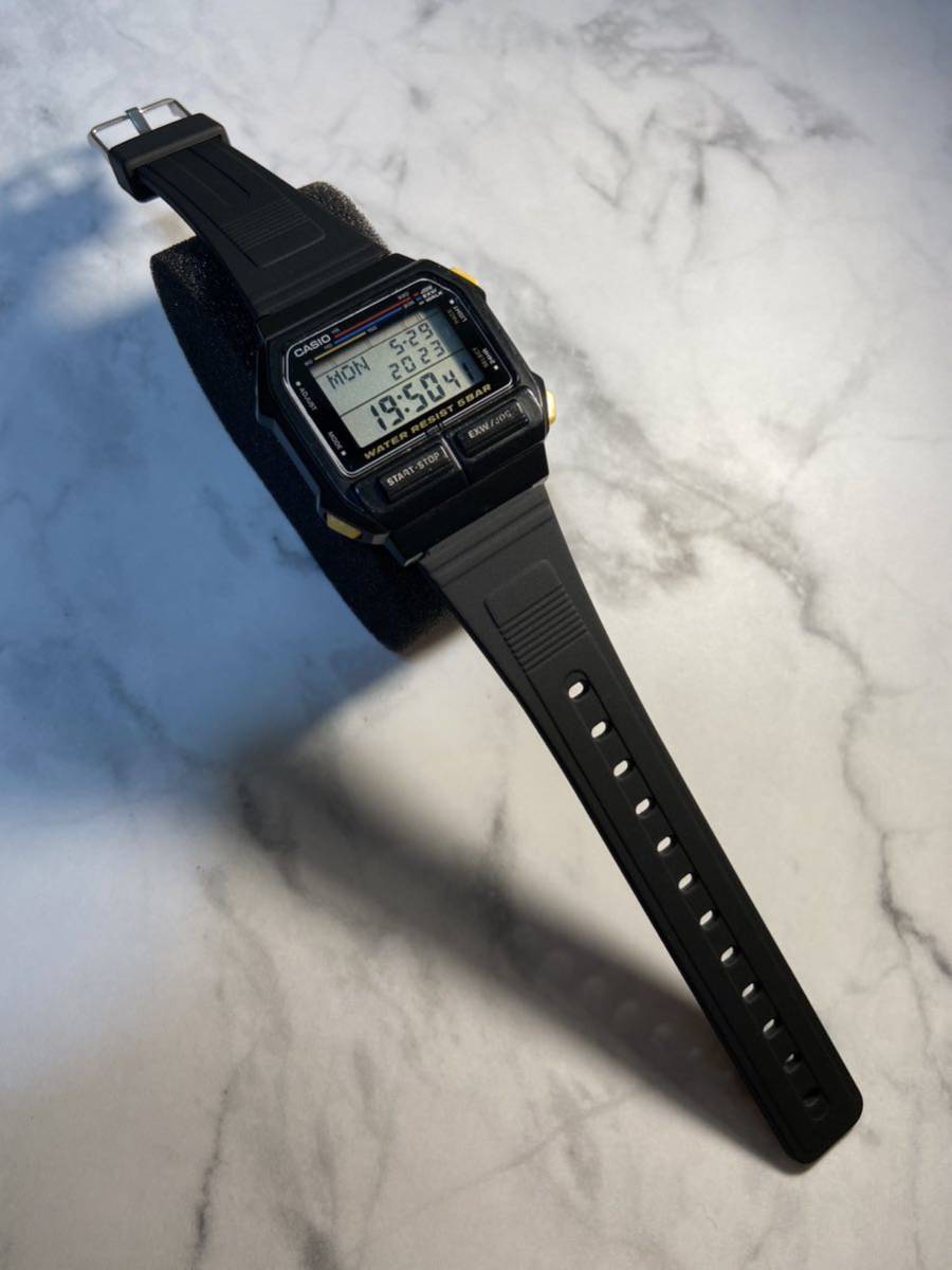 希少 80's 動品CASIO EXW-50 CALORIE PEDOMETER 新品電池 豆球バック