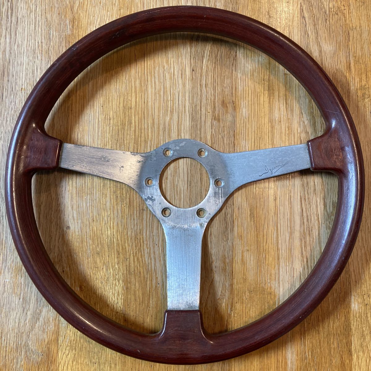 IZUMI イズミ ウッド調 ステアリング ハンドル 3スポーク φ36㎝ レトロ