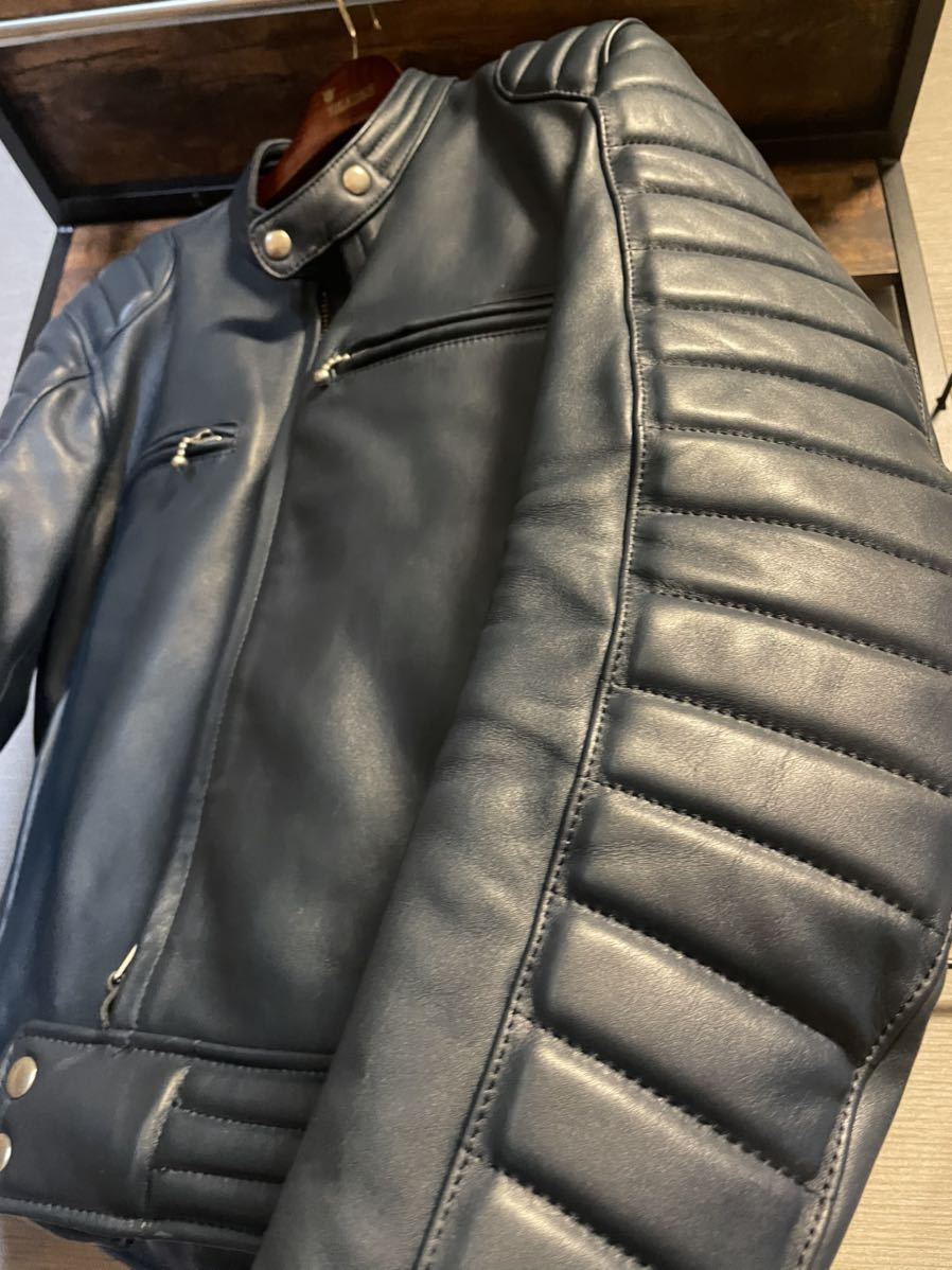 カドヤ KADOYA SR-ORIGIN Lサイズ ネイビー シングルライダース 牛革