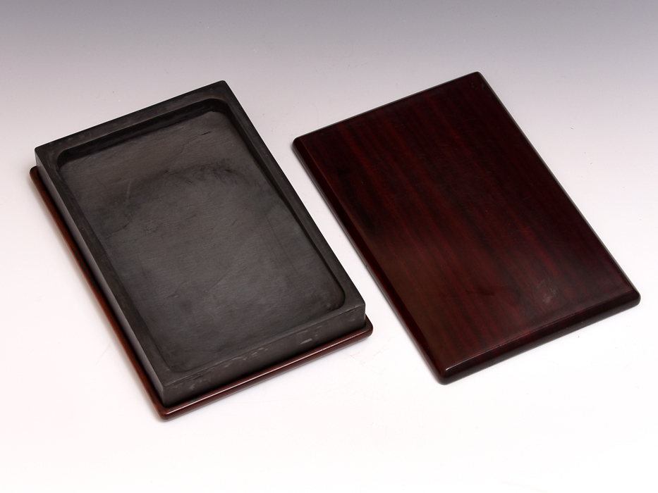 端渓硯 大型 唐木箱 硯重さ約4.2kg 中国美術 唐物 書