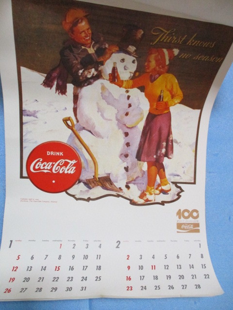 Yahoo!オークション - 1986年 コカ・コーラ 100周年記念カレンダー