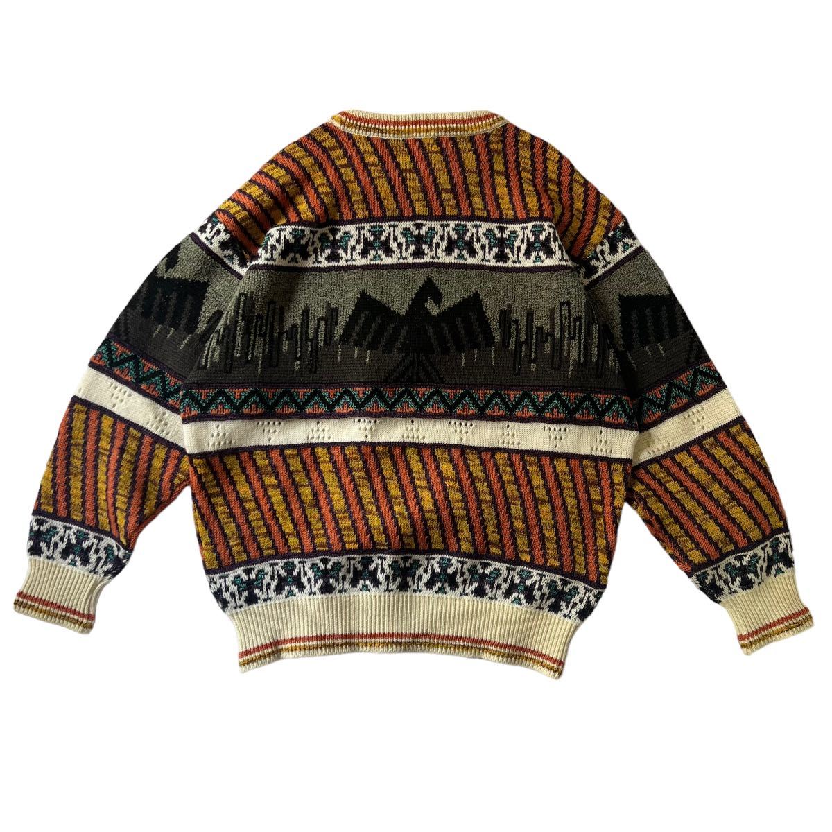 1980s】Ficce Yoshiyuki Konishi 総柄ニットセーター ドン小西