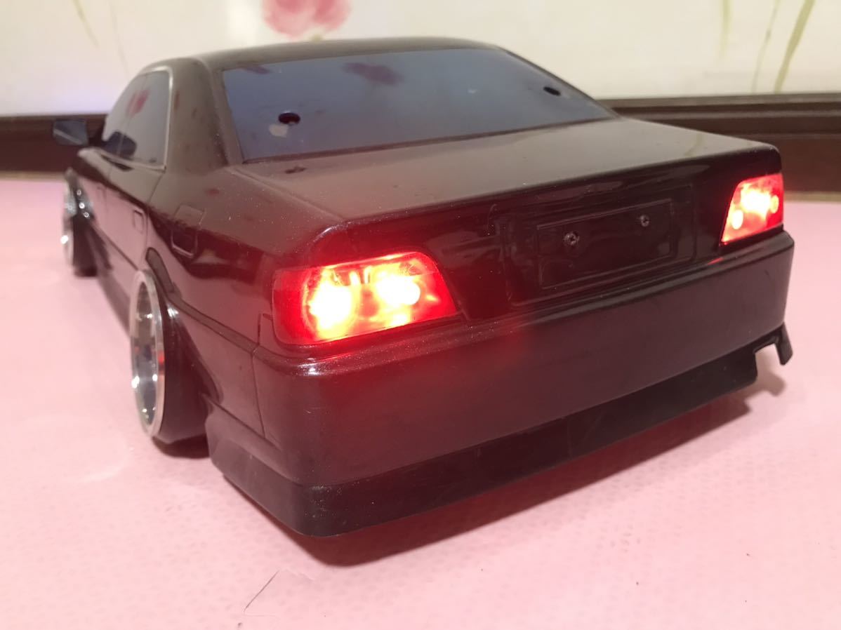 送料無料 1/10 トヨタ チェイサー JZX100 ドリフト LED付き ラジコン
