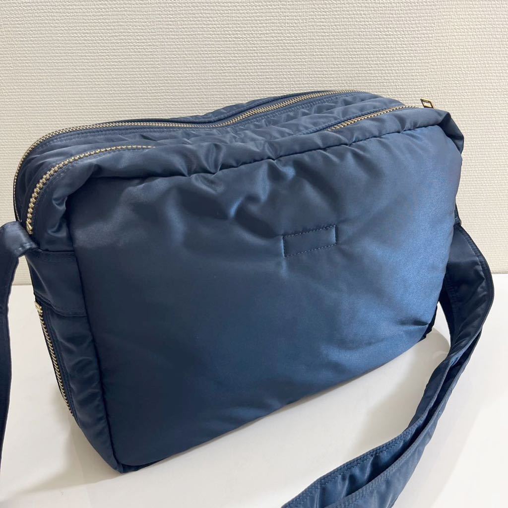 美品 タンカー アイアンブルー 2層 ショルダーバッグPORTER ポーター