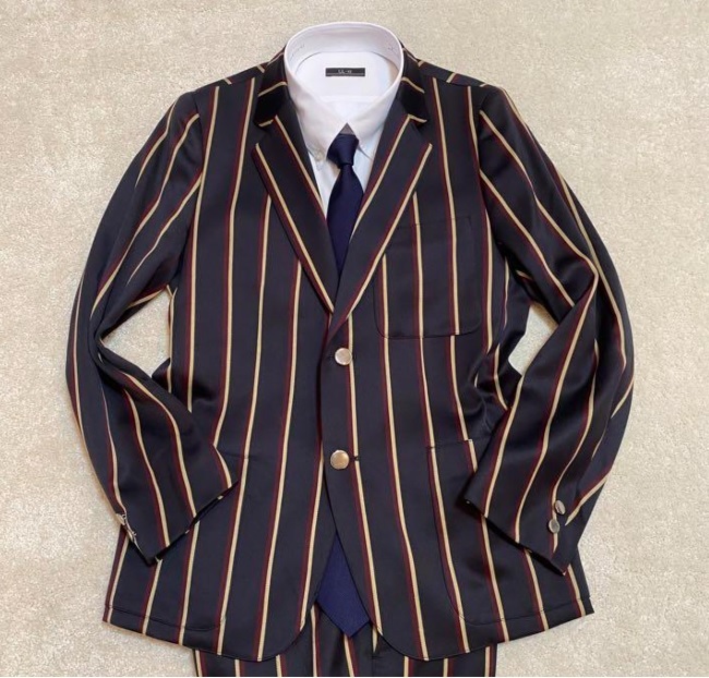 美品 36Sサイズ OR GLORYオアグローリーストライプモッズスーツ