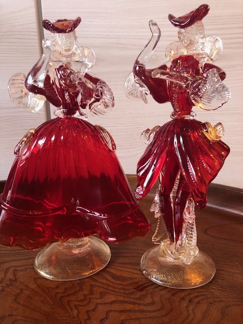 ムラノ ベネチアンガラス 人形 ペア 25cm 置物｜Yahoo!フリマ（旧