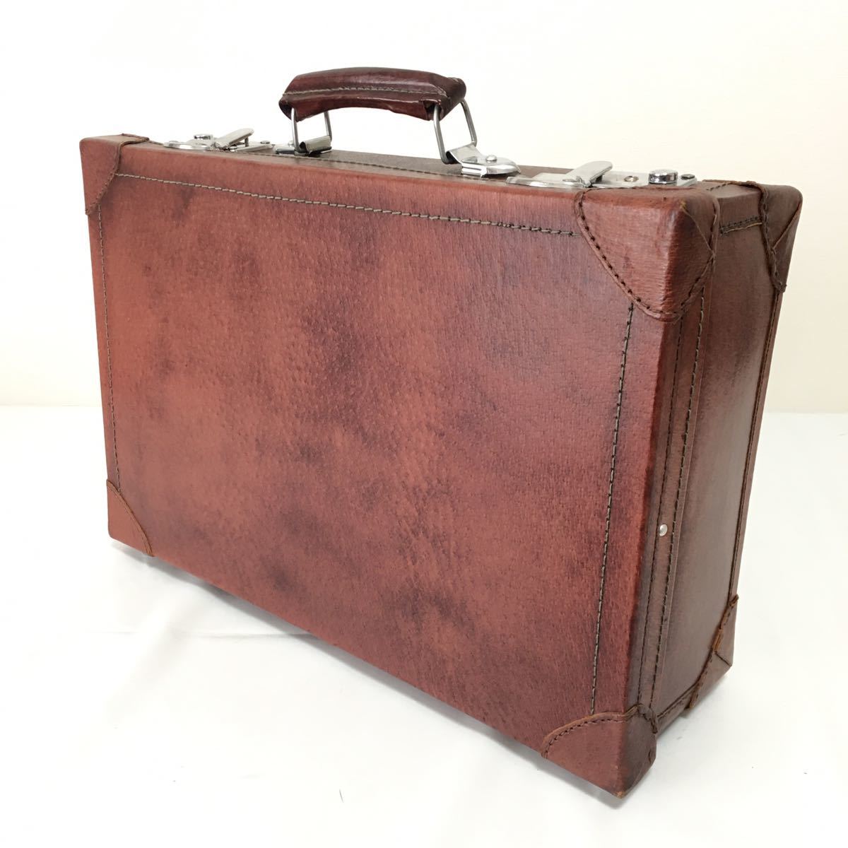 本革レザートランク ミニ 昭和レトロヴィンテージアタッシュケース鍵