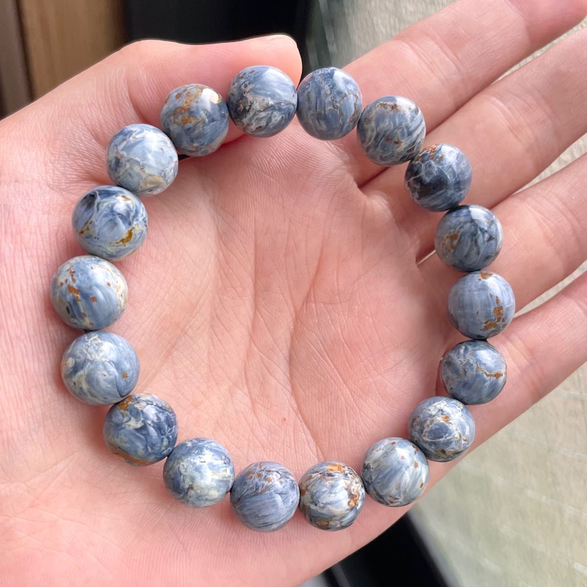 天然石 高品質ブルーピーターサイト デニムカラー 人気 大玉