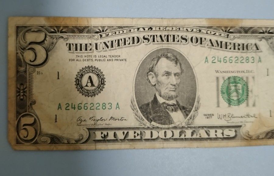 アメリカ ドル紙幣 5ドル札 旧紙幣 1977年｜Yahoo!フリマ（旧PayPay