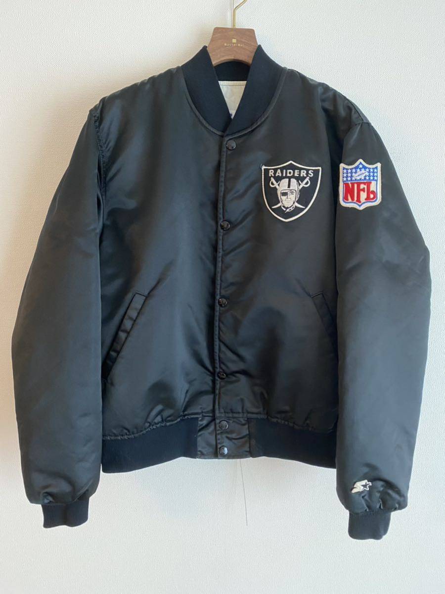STARTER NFL RAIDERS レイダース 80s スタジャン ブラック ナイロン
