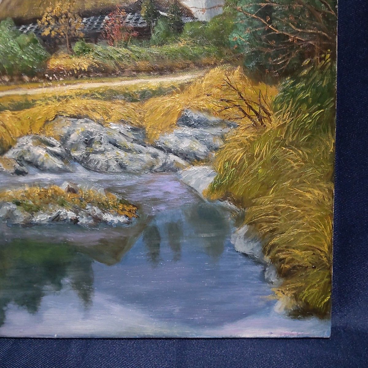 296 絵画 油彩 油絵 風景画 細川進 渓谷 額装 額縁付き｜Yahoo!フリマ