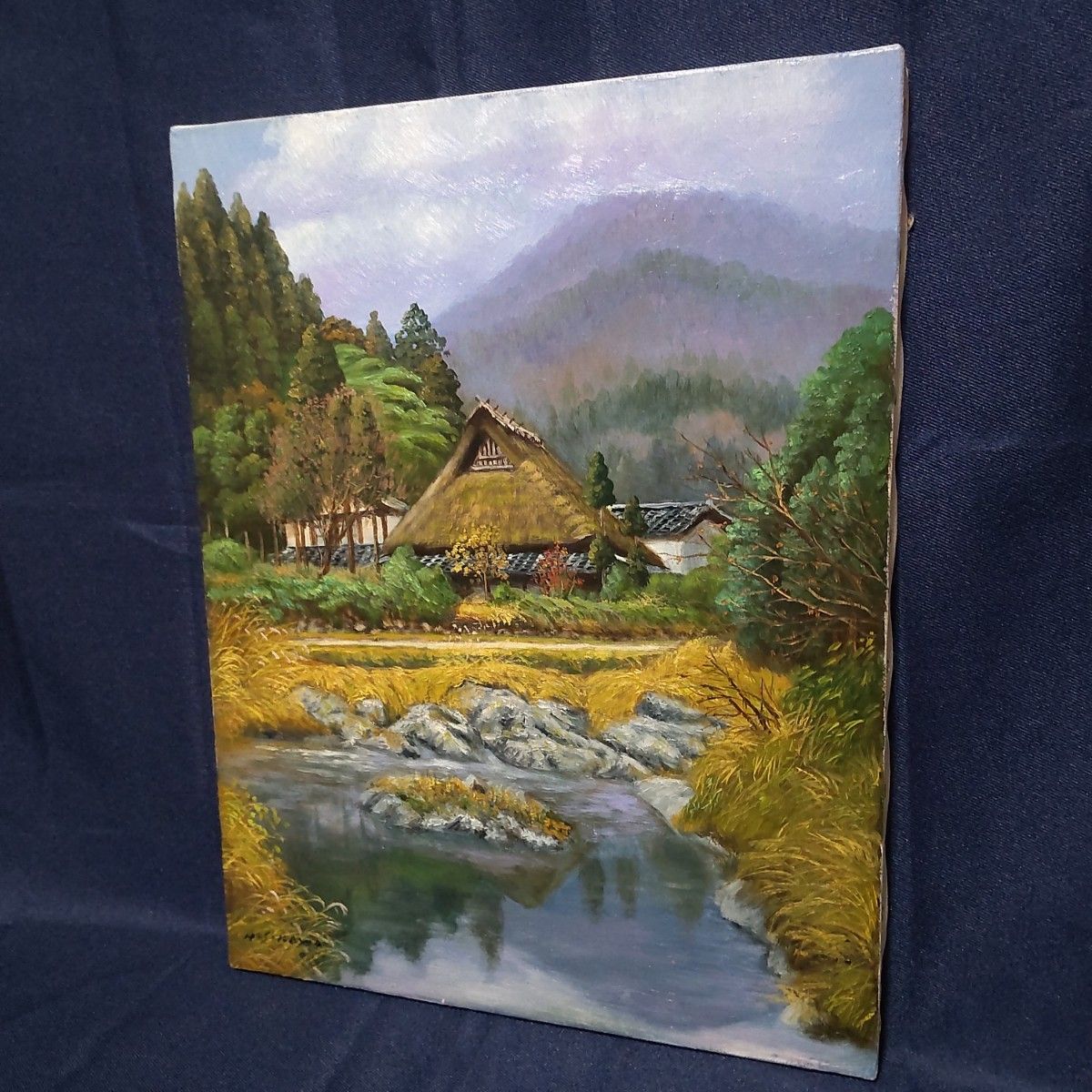 透明水彩画 原画 「釧路湿原・秋01」額縁付き F4サイズ 風景画 釧路