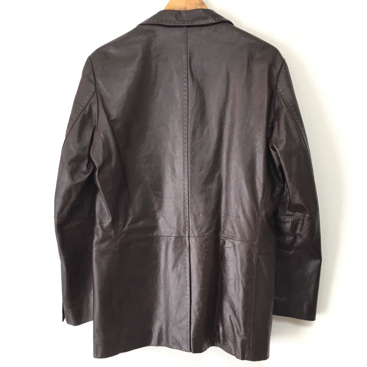 高級 23区オンワード樫山 羊革レザーテーラードジャケット48