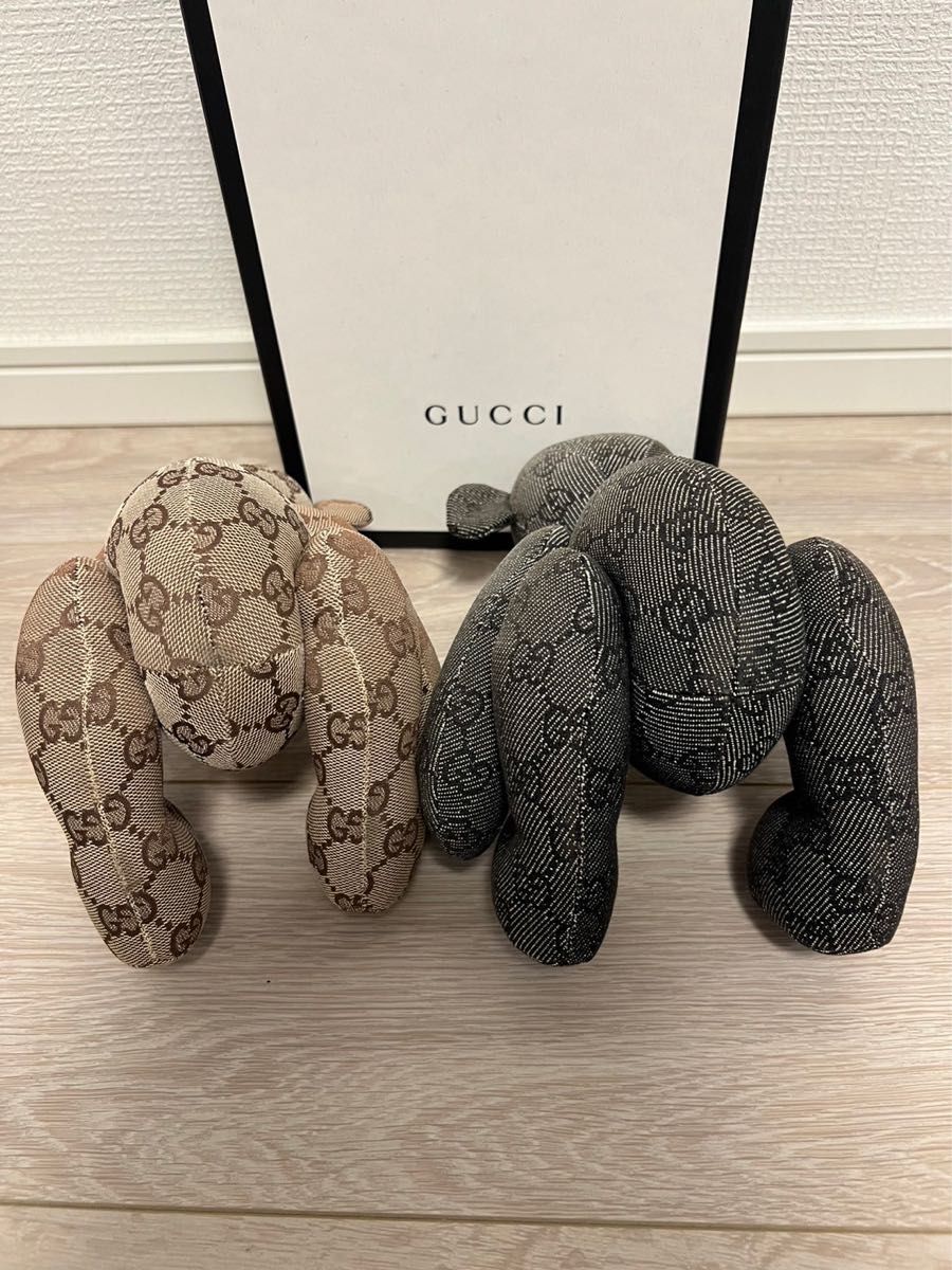 GUCCI グッチテディベア GGキャンバス クマ ぬいぐるみ2体セット