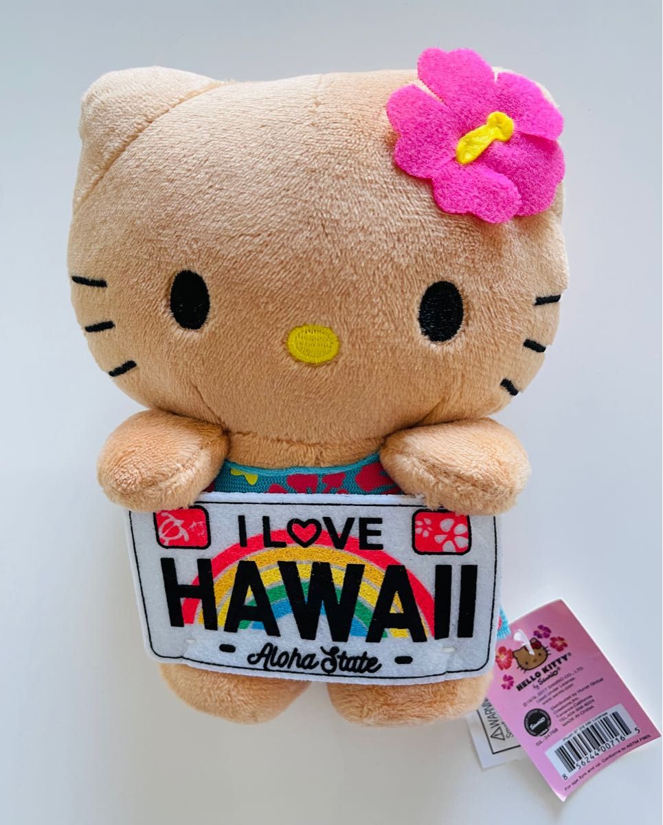 ハワイ 日焼けキティ ハイビスカス柄 新品 タグ付 ぬいぐるみ ハロー