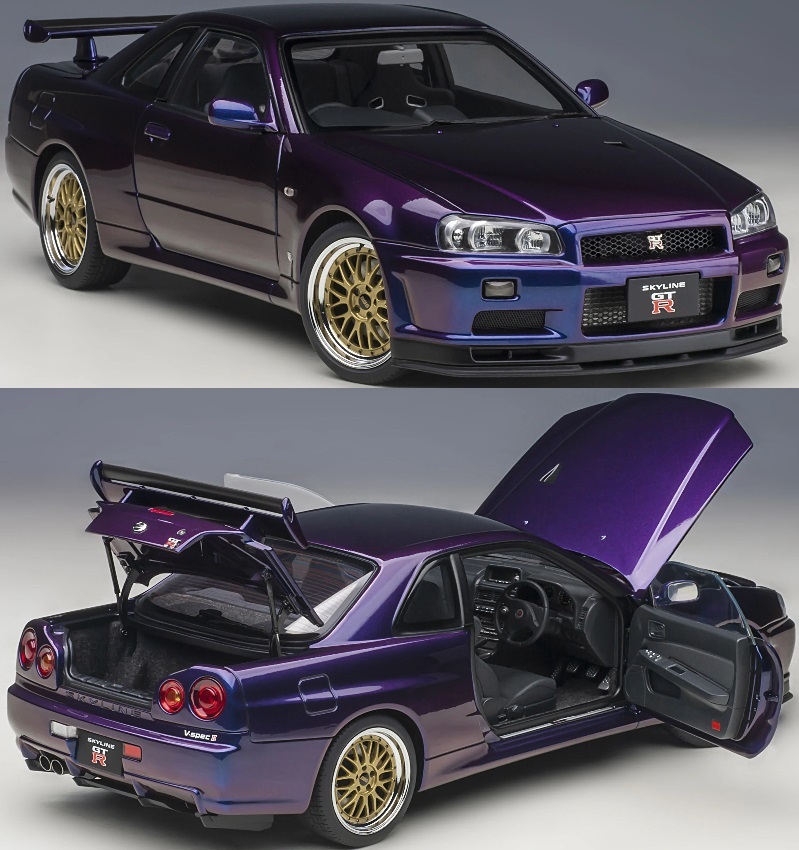 Yahoo!オークション - 1/18 AUTOart 日産 スカイライン R34 GT-R Vスペ