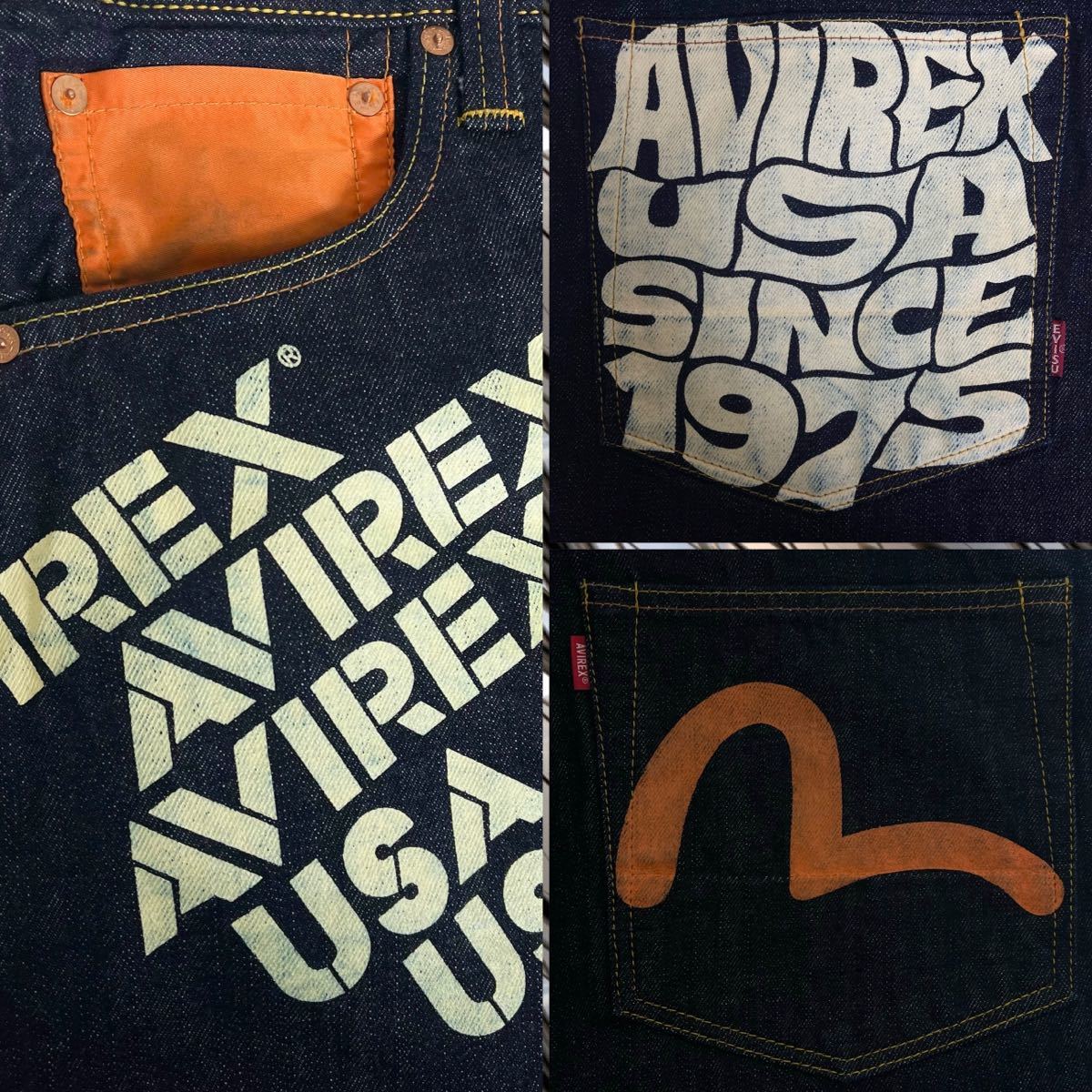EVISU × AVIREX エヴィス アヴィレックス ペイント デニム パンツ