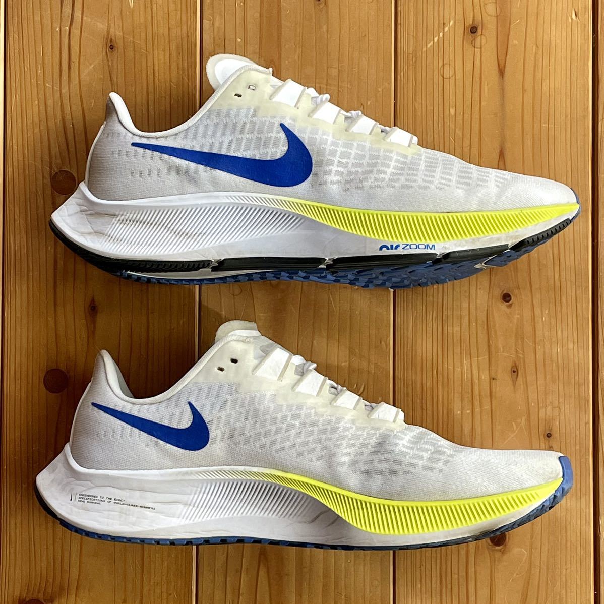 ナイキ エアズームペガサス37 27 5cm 白青インソール無し PEGASUS37