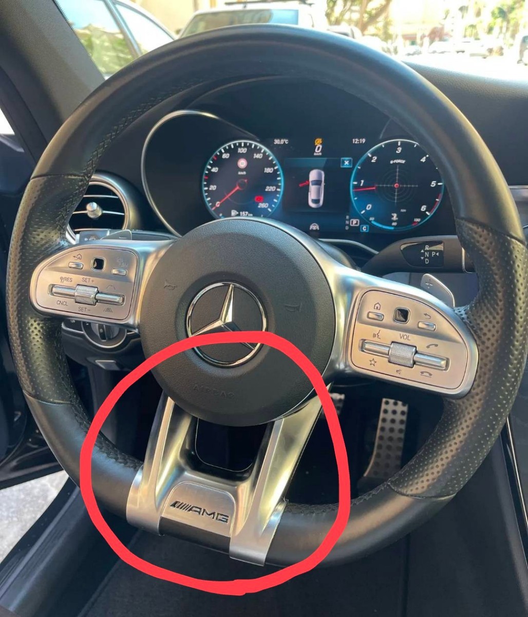 送料無料 メルセデスベンツ ステアリング トリムカバー AMG ハンドル