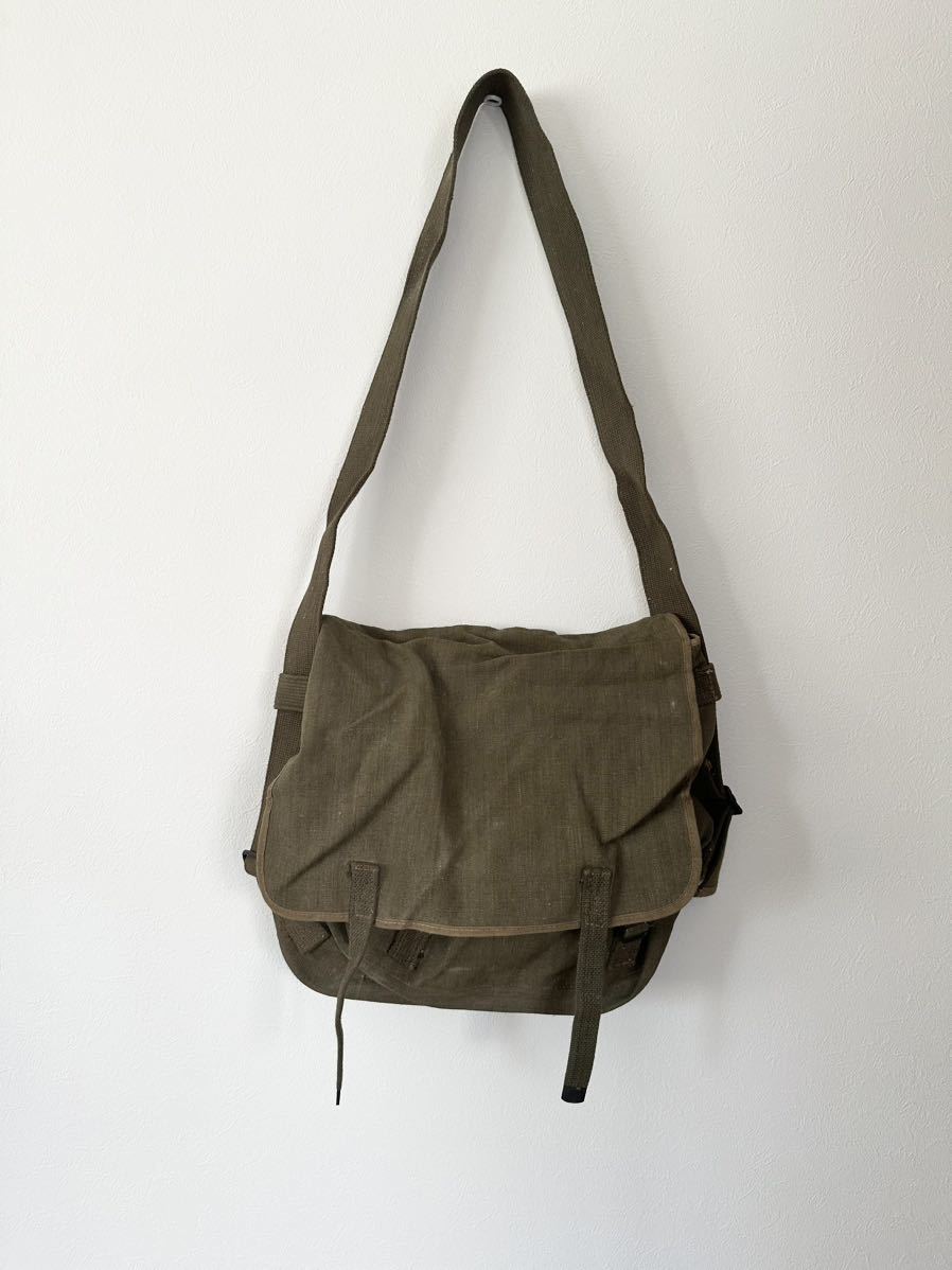 本物 フランス軍 1950年代 コットンリネン ショルダーバッグ