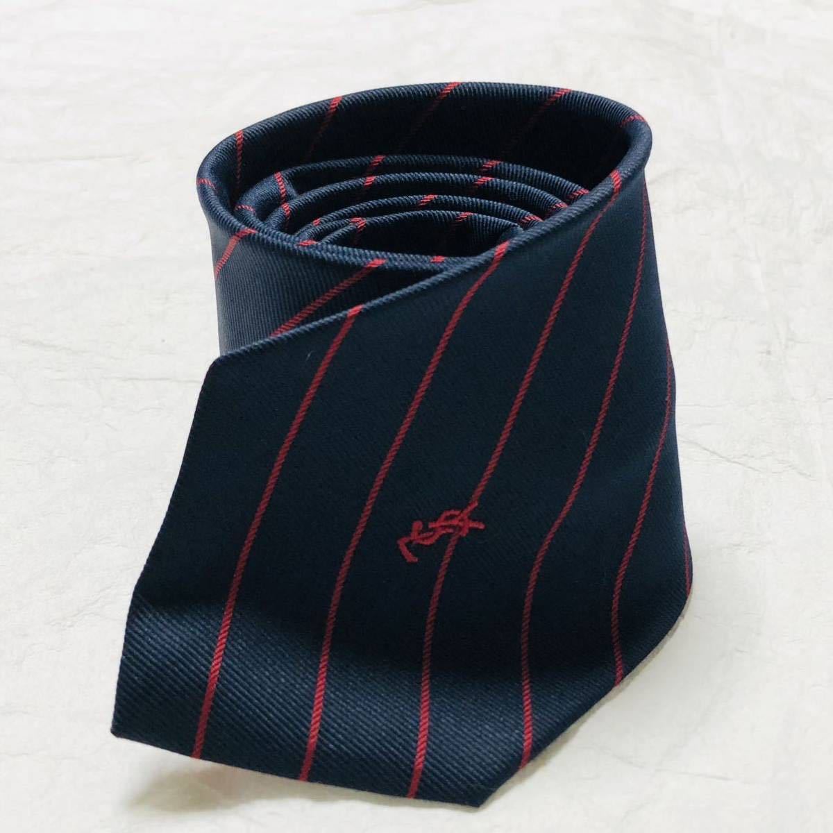 YVES SAINT LAURENT イヴ・サンローラン ネクタイ レジメンタル