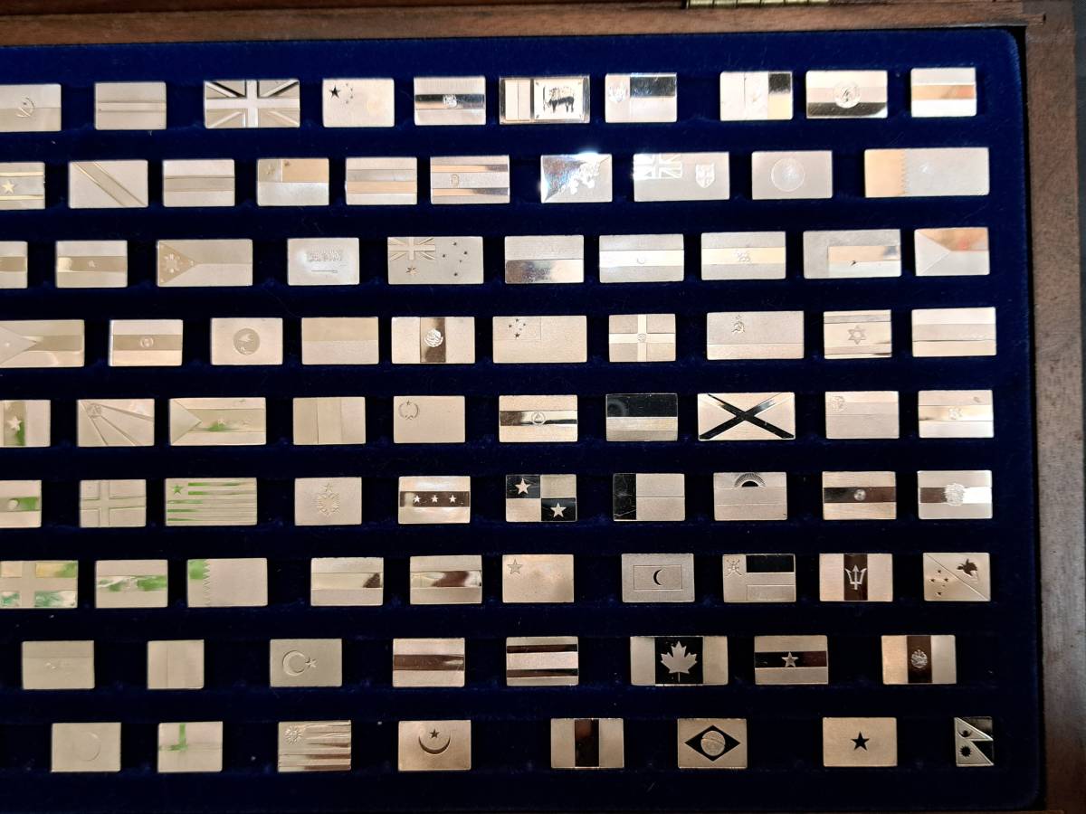 Yahoo!オークション - 【フランクリンミント】 国連加盟国 国旗 銀のミ